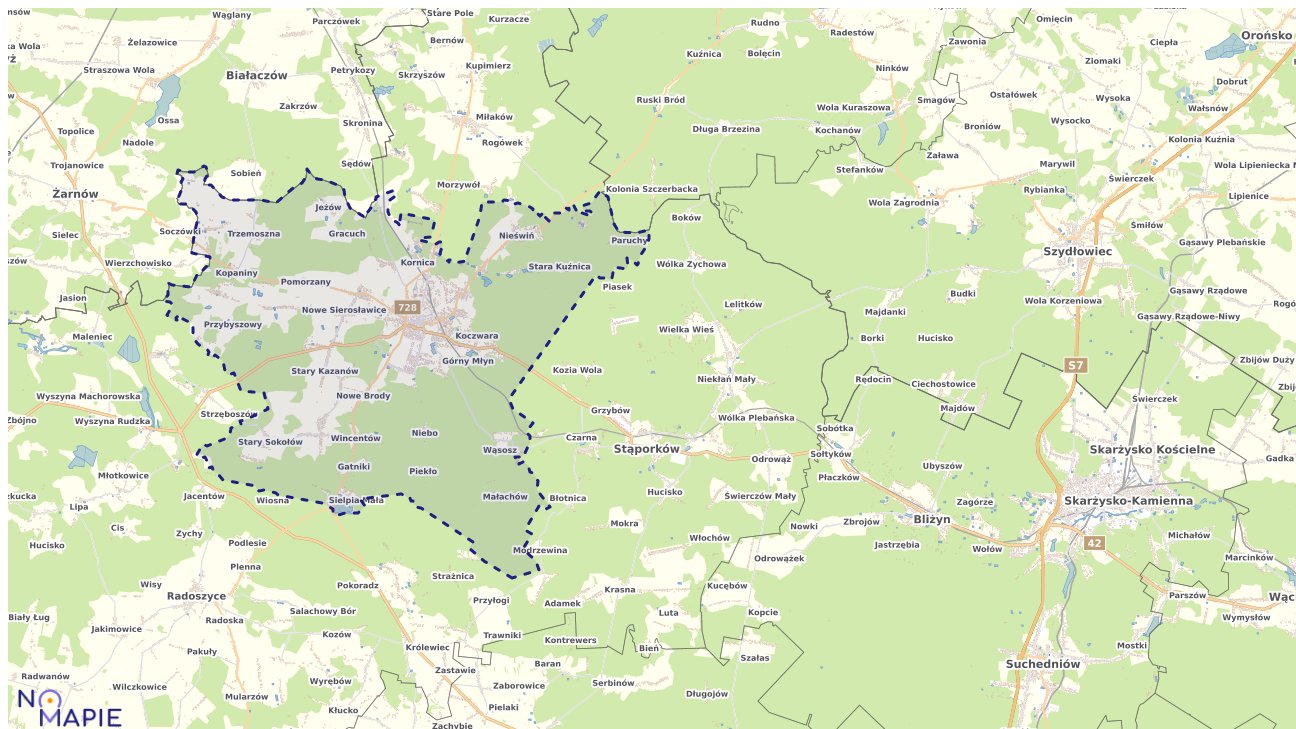 Mapa obszarów ochrony przyrody Końskich